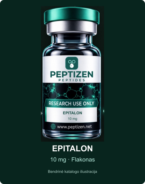 EPITALON – 10 mg, flakonas; bendrinė katalogo iliustracija, ne konkrečios partijos nuotrauka