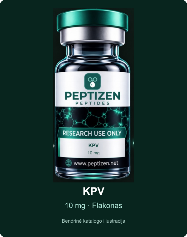 KPV – 10 mg, flakonas; bendrinė katalogo iliustracija, ne konkrečios partijos nuotrauka
