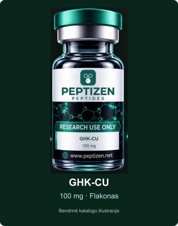 GHK-CU – 100 mg, flakonas; bendrinė katalogo iliustracija, ne konkrečios partijos nuotrauka